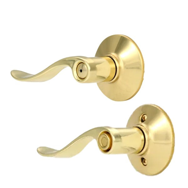 Schlage - 16210 - Accent Lever Set - Privacy - Round Rose - Bright Brass - Field Reversible Handing - Grade 2