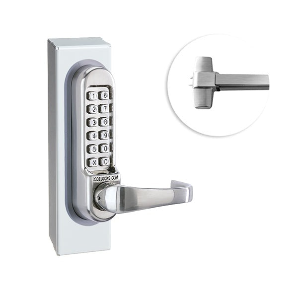 CodeLocks - CL500 Gate Box Kit - Mechanical Lock - Exit Trim with Panic Rim Exit Device Gate Box Kit - Optional Rim Size - Heavy Duty - Panic Access Kit - Stainless Steel