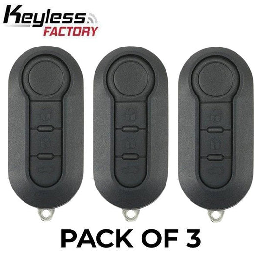 3 x 2012-2017 Fiat 500 / Dodge Ram Promaster City / 3-Button Flip Key / LTQF12AM433TX / Delphi BCM (AFTERMARKET) (Pack of 3)