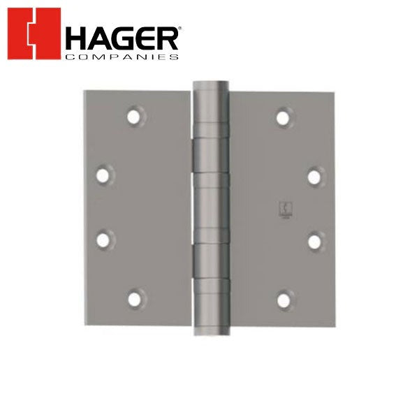Hager - 1168 - Full Mortise Door Hinge - Heavy Weight - Ball Bearing - Non Removable Pin - 4.5" x 4.5" - Aluminum