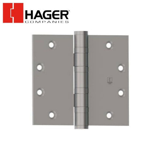 Hager - 1168 - Full Mortise Door Hinge - Heavy Weight - Ball Bearing - Non Removable Pin - 4.5" x 4.5" - Aluminum