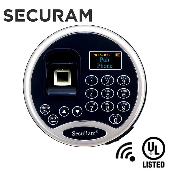 SECURAM - ScanLogic SMART Fingerprint Electronic Safe Keypad - Optional Lock Bodies - UL Listed - Chrome