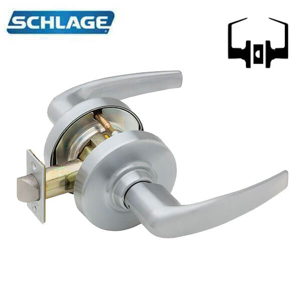 Schlage - ALX10 - Cylindrical Lever Set - Passage - Athens Lever - Satin Chrome - Vandlgard Feature - Fire Rated - Grade 2