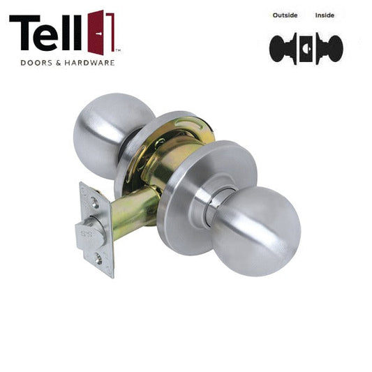 TELL - RL100007 - Light Duty Cylindrical Knob - Satin Stainless - Passage