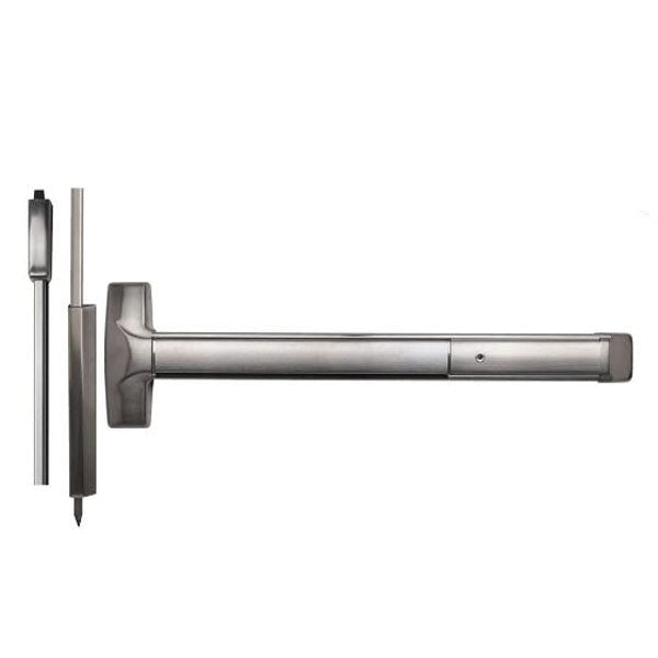 Detex - 20xW - Advantex Surface Vertical Rod - Exit Device - Weatherized - Hex Dogging - Wide Stile - 48" - Stainless Steel - Grade 1