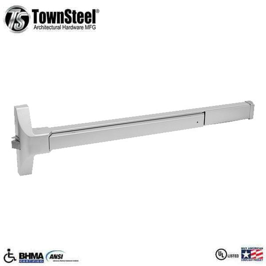 TownSteel - ED3700 - Narrow Stile Rim Exit Device - 36" - Satin Stainless Steel - Grade 1