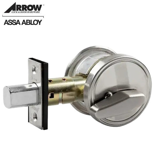 Arrow - DBX61 - Commercial Deadbolt - Single Cylinder - Adjustable Backset - Arrow A Keyway - Satin Stainless Steel - Grade 2