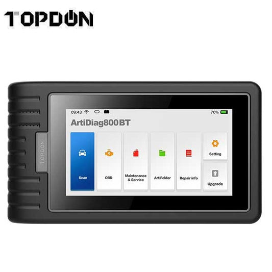 TOPDON - ArtiDiag 800BT - Mid Level Diagnostic Powerhouse - Wireless Bluetooth - 02 Sensor - 18V - 6" LCD - DTC Library Lookup - Live Data Monitoring