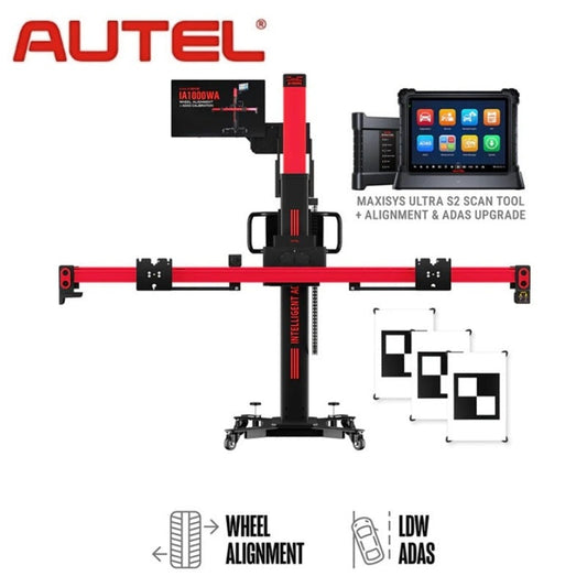 Autel - IA1000 Automated Wheel Alignment and ADAS System with LDW & MaxiSYS Ultra S2 Diagnostics Tablet