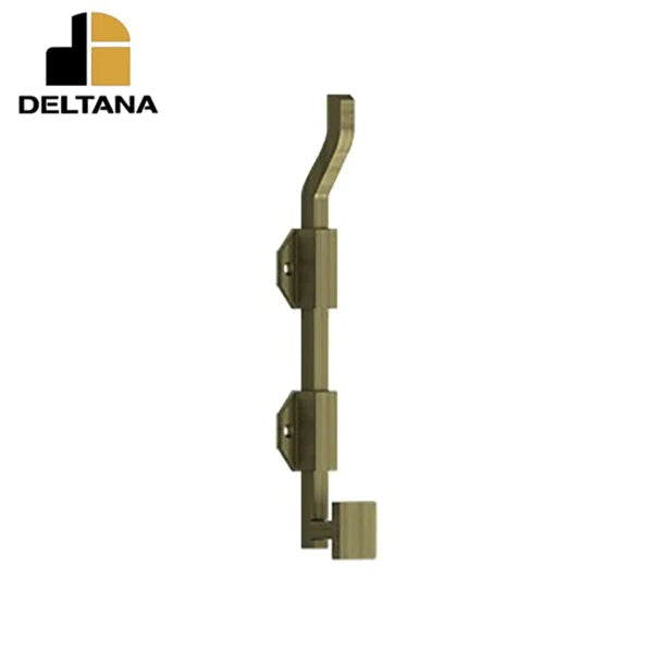 Deltana - 10" Modern Offset Surface Bolt - Heavy Duty - Solid Brass - Optional Finish