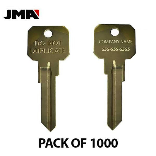 JMA - Custom Personalized Engraved - KW1 (Do Not Duplicate) Key Blanks ( PACK OF 1000 )
