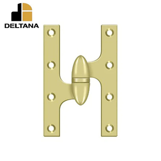 Deltana - 6" x 3-7/8" Olive Knuckle Hinge - Ball Bearing - Solid Brass - Left Handed - Optional Finish