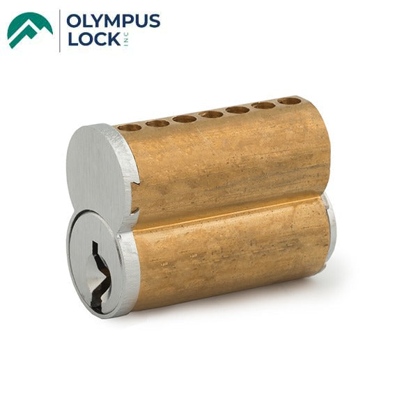 Olympus - 207 - Small Format Interchangeable Core - Satin Chrome - 2 Operating Keys - 1 Control Key - KA