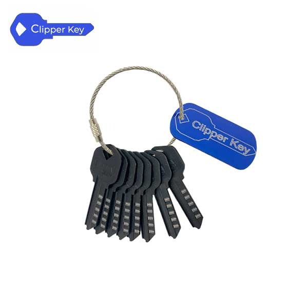 Clipper Key - Kwikset KW1 Fast Clipper & Key Set (20 Keys) - for Use with LockTech Kwikset SmartKey Decoder or Lishi KW1 Tool