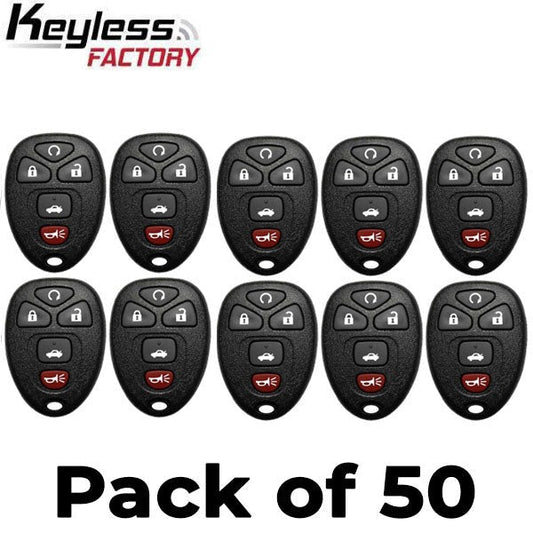 50 x 2004-2013 GM / 5-Button Keyless Entry Remote / PN: 22733524 / KOBGT04A (AFTERMARKET) (Bundle of 50)