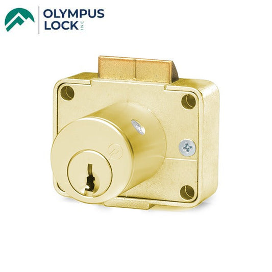 Olympus - 998 - Drawer Latch Lock - Optional Cylinder Length - Satin Brass - Optional Handing - Optional Keying