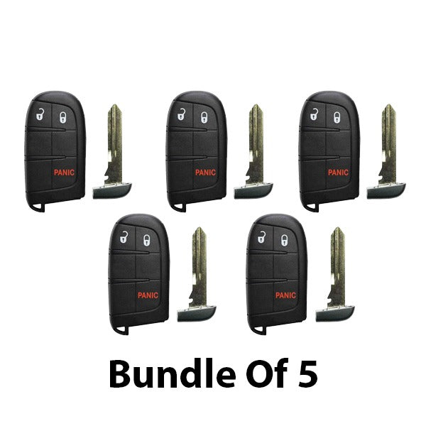 5 x 2011-2020 Dodge Chrysler / 3-Button Smart Key / PN: 68066349AF / M3N-40821302 (AFM-RSK-DDG-302-3) (BUNDLE OF 5)