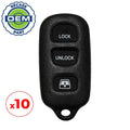 10 x 2001-2004 Toyota Sequoia / 4-Button Keyless Entry Remote / w/Rear Glass / PN: 89742-0C010 / HYQ12BAN (OEM Recase)