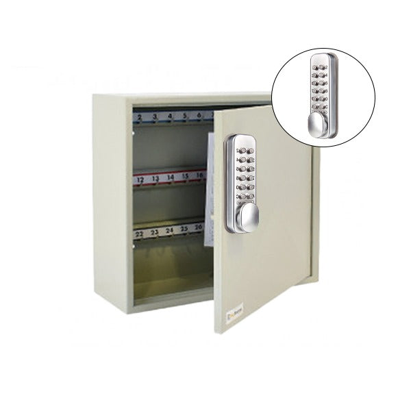 CodeLocks - Key Secure Hook Padlock Cabinet w/ CL160 - Mechanical Lock - Tubular Mortise Latch - Hold Back Feature - QuickCode - Optional Storage