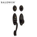 Baldwin Estate - 85345 - Landon - Two Point Lock Handleset - Entrance - Single Cylinder - Distressed Oil Rubbed Bronze - Grade 1