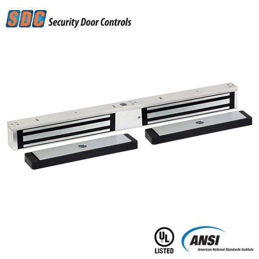 SDC - 352 - Double Narrow Line Magnetic Lock - Surface Mount - Full Monitoring - 1200lbs. - 12/24VDC - Satin Aluminum - Grade 1
