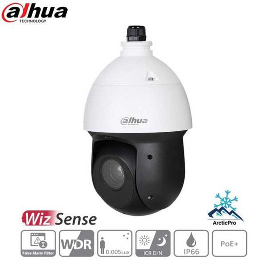 Dahua / IP / 4MP / Network PTZ Dome Camera / Motorized Varifocal / Analytics+ / Starlight / 25x Zoom / 4.8-120mm Lens / 100m IR / WDR / IP66 / DH-49425XBNR