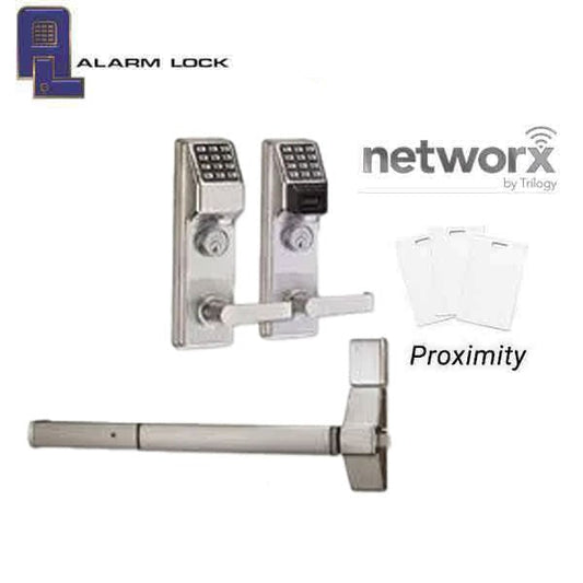 Alarm Lock Trilogy - ETPDN - Schlage Keyway - For Exit Panic Hardware - Networx - Compatible with Marks M9900 Exit Bar - 26D - Satin Chrome
