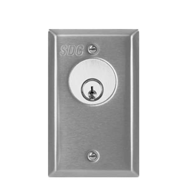 SDC - 701U - Single Gang Key Switch - Tamper Resistant - 20 Gauge Face Plate - 630 - Dull Stainless Steel