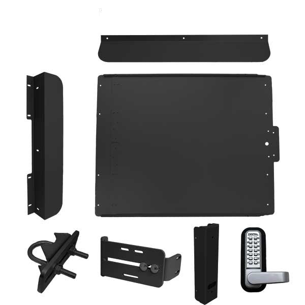 Lockey - ED60 - Edge Panic Shield Security Kit - With Jamb Stop , Keypad Lock and Gate Box - Black