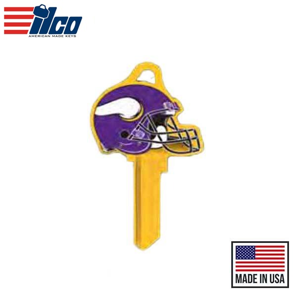 Ilco - NFL TeamKeys - Helmet Edition - Key Blank - Minnesota Vikings - SC1 (5 Pack)