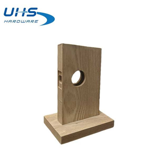 Lock Display with 1 Hole - Natural Wood - Short