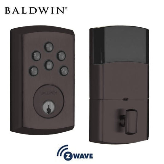 Baldwin Estate Soho - 8285.AC3 - Contemporary Keyless Electronic Deadbolt - Single Cyl - Z-Wave - Satin Black - Grade 2