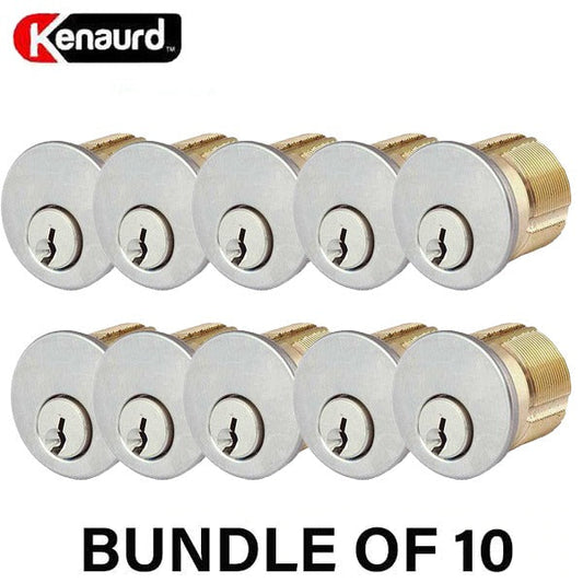 10 x Premium Mortise Cylinder - 1-1/8" - 26D - Satin Chrome - (SC1) (BUNDLE OF 10)