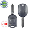 10 x 2007-2020 Ford Escape Explorer F-Series / 3-Button Remote Head Key / PN: 164-R8070 / CWTWB1U793 / H75 / Chip 80 Bit (OEM Recase)