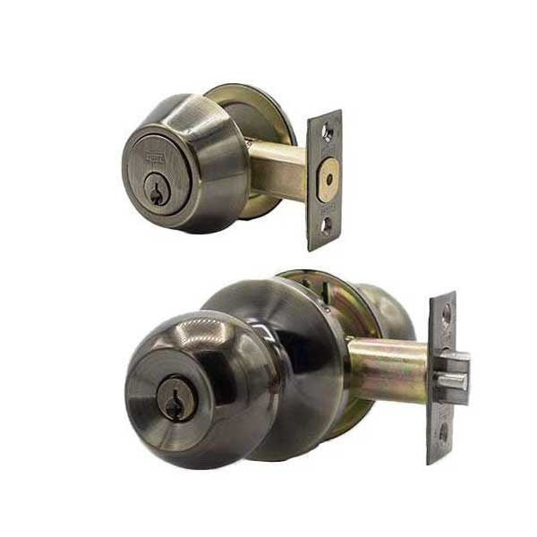 Premium Combo Lockset - Antique Bronze - Entrance - Retail Packaging - SC1 - Grade 3