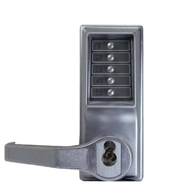 Simplex - LR1041S - Mechanical Pushbutton Cylindrical Lever Set - LFIC Schalge Prep - 23⁄4" Backset - Satin Chrome - Right Handed
