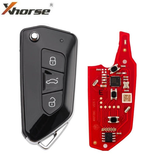 Xhorse - XKGA83EN - GA08 Style - 2nd Generation All Black - 3-Button Universal Remote - For VVDI Key Tools (Wired) (Replacement For XKGA81EN)