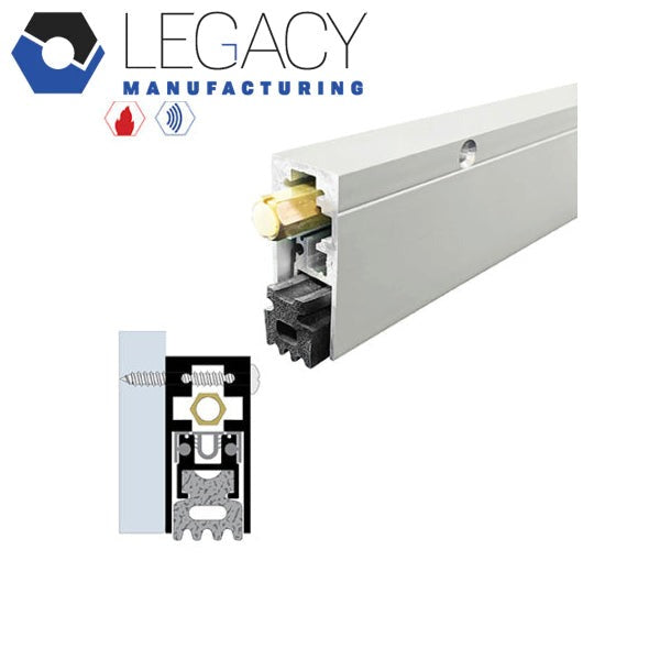 Legacy Manufacturing - 7163 - Surface Automatic Door Bottom - 29/32" x 1-15/16" - White Powder Coat - Optional Length