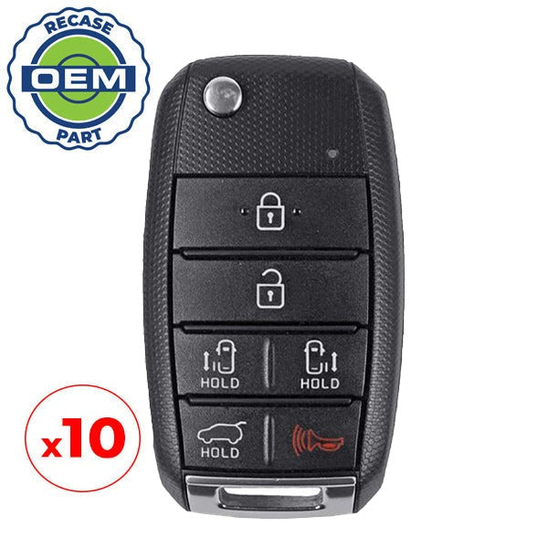 10 x 2015-2018 Kia Sedona / 6-Button Flip Key / PN: 95430-A9300 / TQ8-RKE-4F21 (OEM Recase)
