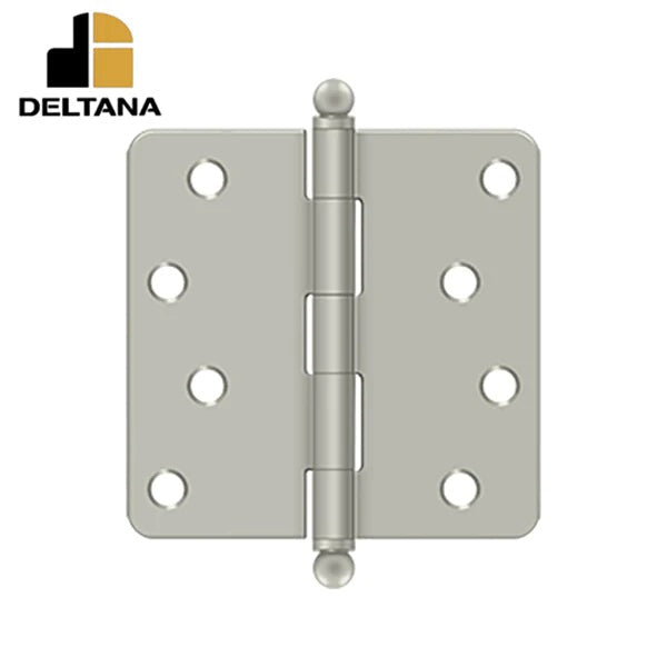 Deltana - 4" x 4" x 1/4" Radius Hinge - w/ Ball Tips - Optional Finish
