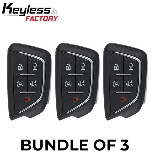 3 x 2020-2022 Cadillac CT4 CT5 / 5-Button Smart Key / PN: 13538860 / YG0G20TB1 (AFTERMARKET) (BUNDLE OF 3)