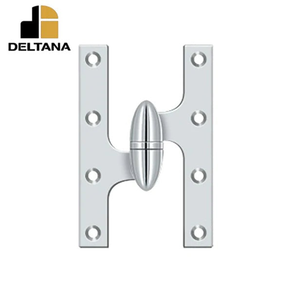 Deltana - 6" x 3-7/8" Olive Knuckle Hinge - Ball Bearing - Solid Brass - Left Handed - Optional Finish