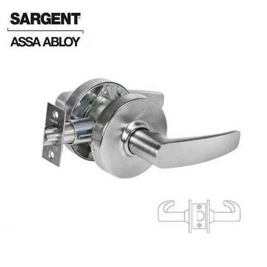 Sargent - 10U15 - Mechanical Cylindrical Lock - L Rose / B Lever - Non Keyed - Passage - 26D - Satin Chrome Plated - Grade 1