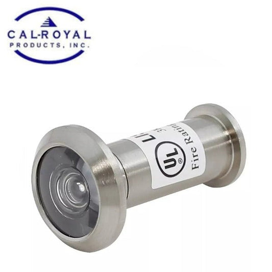 Cal-Royal - PRIULD - 200° Door Viewer With Rotating Cove For Doors 1 3⁄8” - 2 1⁄4” - US15 Satin Nickel Finish