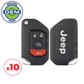 10 x 2018-2019 Jeep Wrangler / 4-Button Smart Flip Key / PN: 68416784AA / OHT1130261 / SIP22 (OEM Recase)