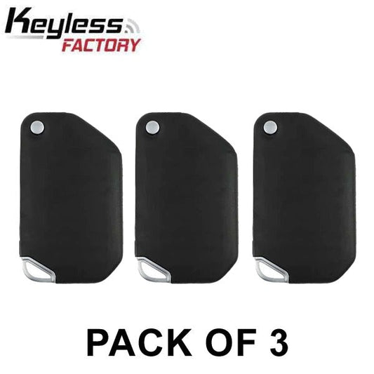3 x 2018 - 2021 Jeep Wrangler Unlimited / Smart Flip Key (No Buttons) / PN: 68416785AA / OHT1130261 / SIP22 (AFTERMARKET) (Pack of 3)