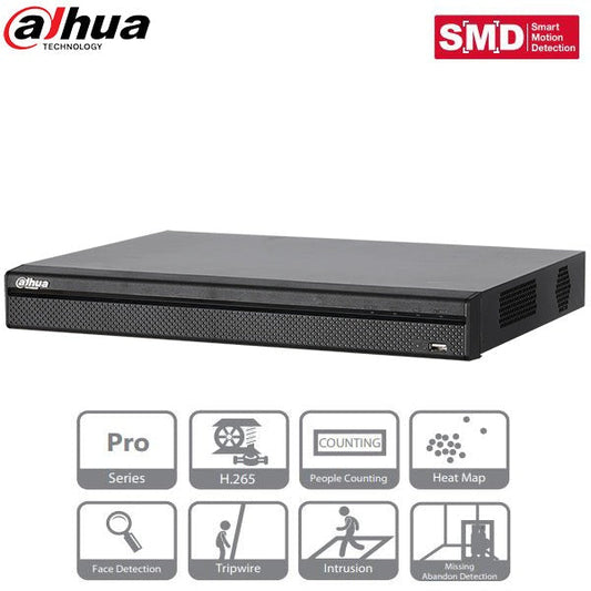 Dahua / 16-Channel / 4K / 8MP / ePoE NVR / 2 SATA / 4TB HDD / DH-N52B3P4