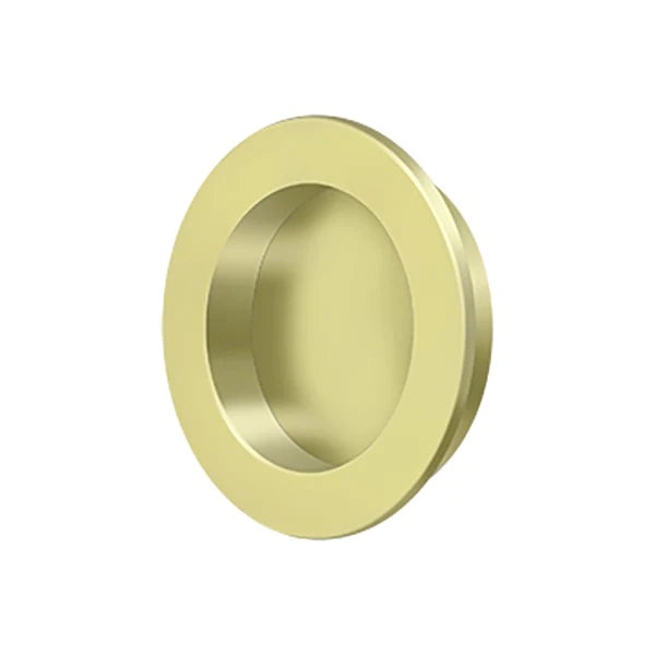 Deltana - Flush Pull - Round - Heavy Duty - 2-3/8" - Solid Brass - 2-1/8" Base Size - Optional Finish