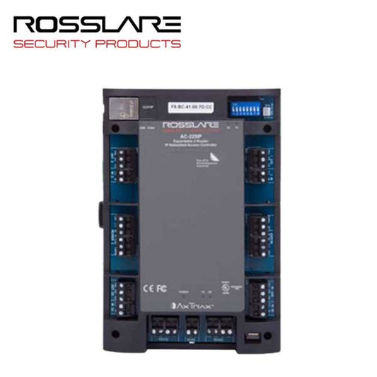 Rosslare - AC225IP - Expandable Networked Access Control Panel - DIN Housing - 2 Readers - TCP/IP - 30K Users - 20K Event History - 12VDC