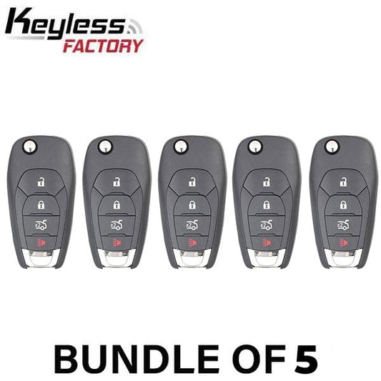 5 x 2016-2019 Chevrolet Cruze / 4-Button Flip Key / PN: 13514135 / LXP-T004 / 433 MHz / XL8 (AFTERMARKET) (BUNDLE OF 5)